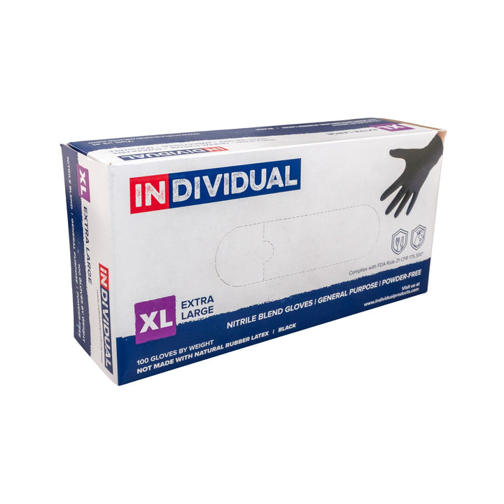 "Side angle of a box of extra large disposable gloves," - Up N Smoke.