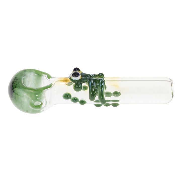 JF Frit Frog Hand Pipe displayed on a white background - Up N Smoke