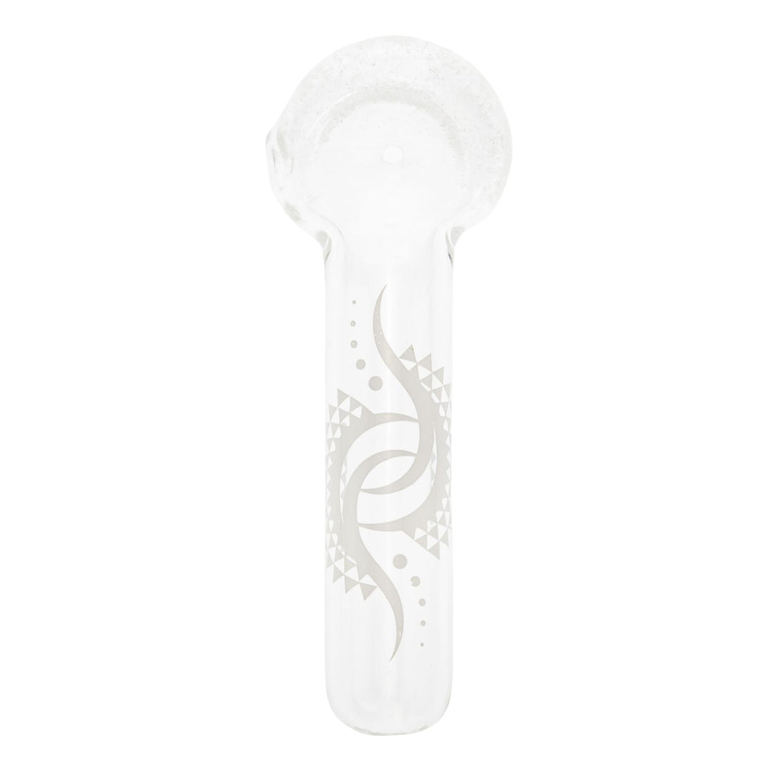 JF Frit Tribal Hand Pipe displayed on a white background top down angle - Up N Smoke