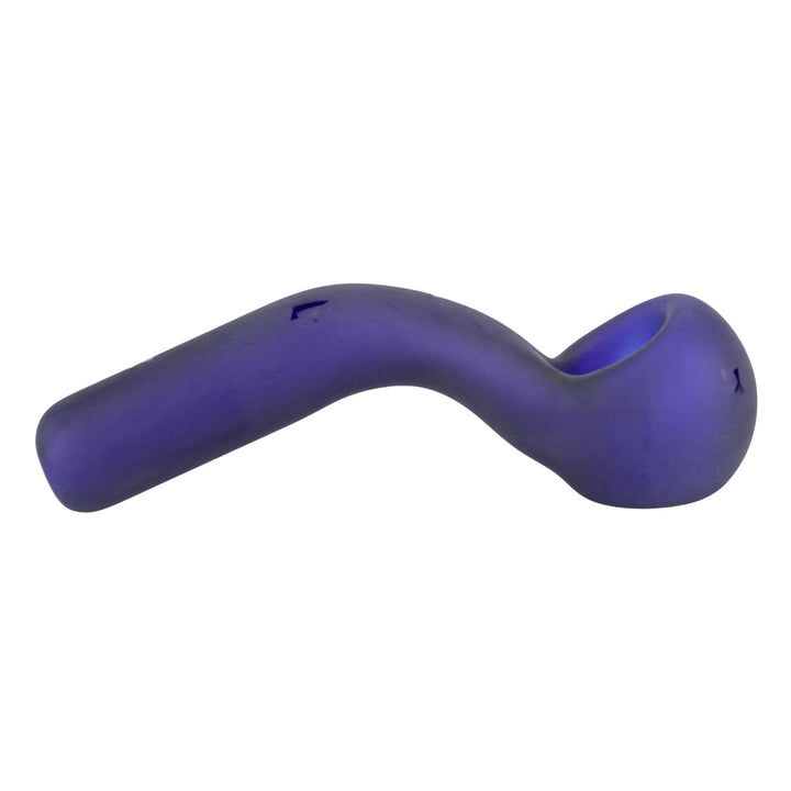 JF Frosted Sherlock Hand Pipe displayed on a white background right side angle - Up N Smoke