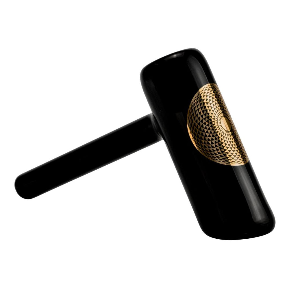 JF Geometric Hammer Bubbler black color displayed on a white background - Up N Smoke