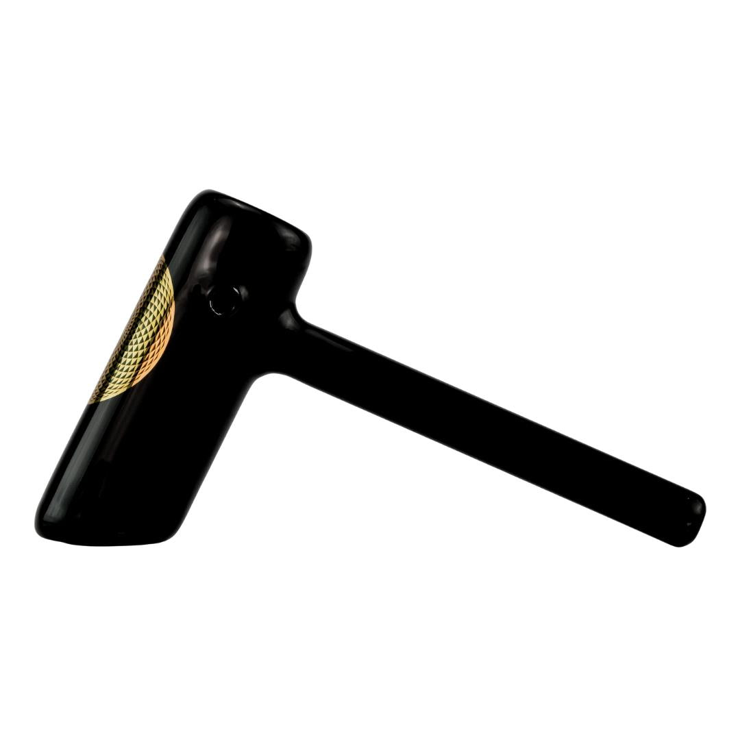 JF Geometric Hammer Bubbler black color left side angle displayed on a white background - Up N Smoke 