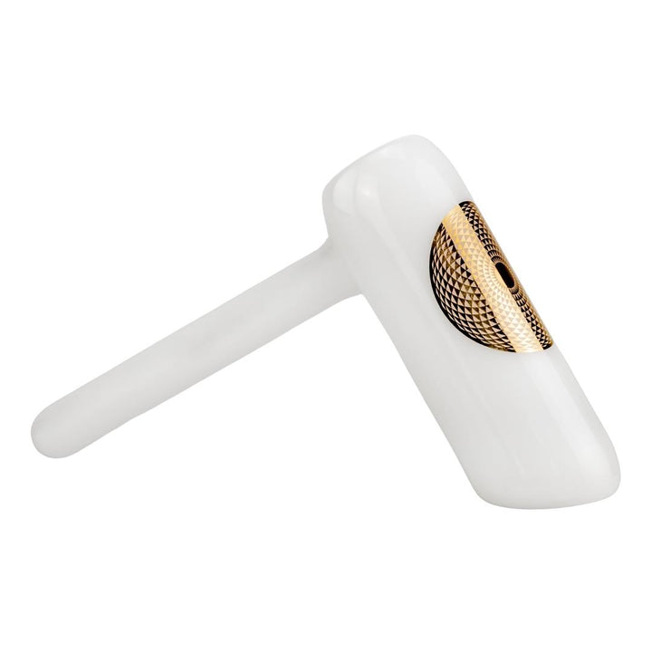 JF Geometric Hammer Bubbler white color displayed on a white background - Up N Smoke 