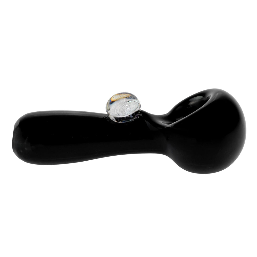 JF Hand Pipe W/Dichro Chip Marble displayed on a white background right side angle - Up N Smoke