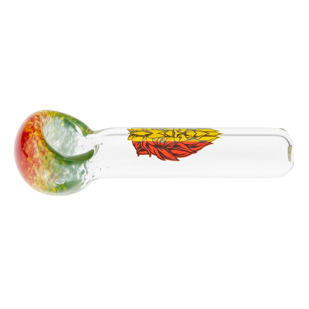 JF Rasta Lion Hand Pipe displayed on a white background - Up N Smoke