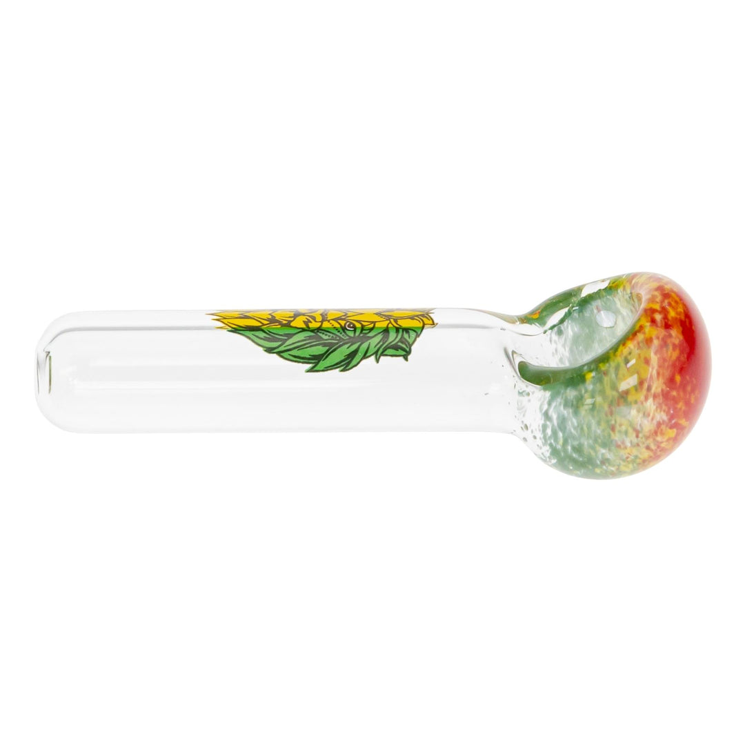 JF Rasta Lion Hand Pipe displayed on a white background left angle - Up N Smoke