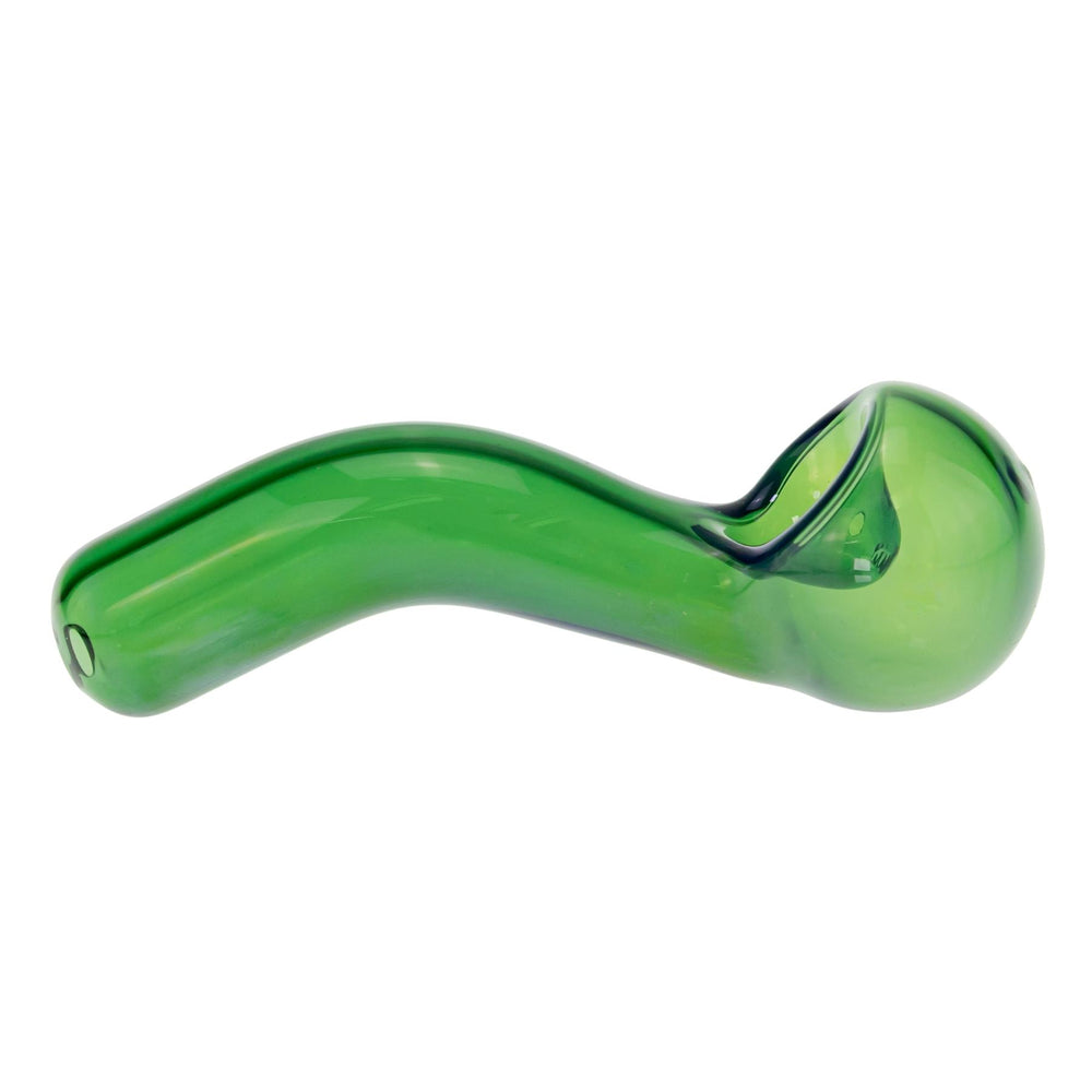 JF Silver Fumed Sherlock Hand Pipe displayed on a white background left angle - Up N Smoke