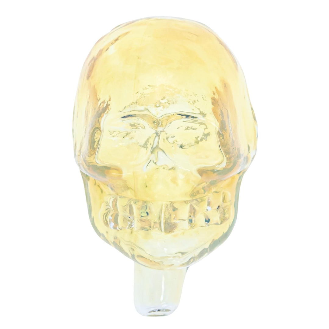 JF Silver Fumed Skull Hand Pipe displayed on a white background - Up N Smoke