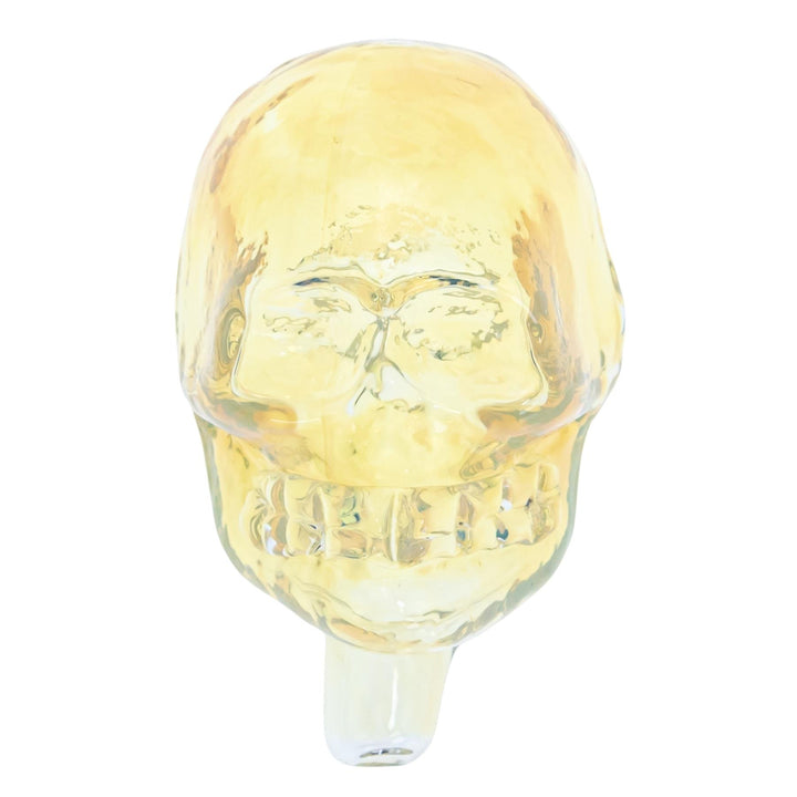 JF Silver Fumed Skull Hand Pipe displayed on a white background - Up N Smoke