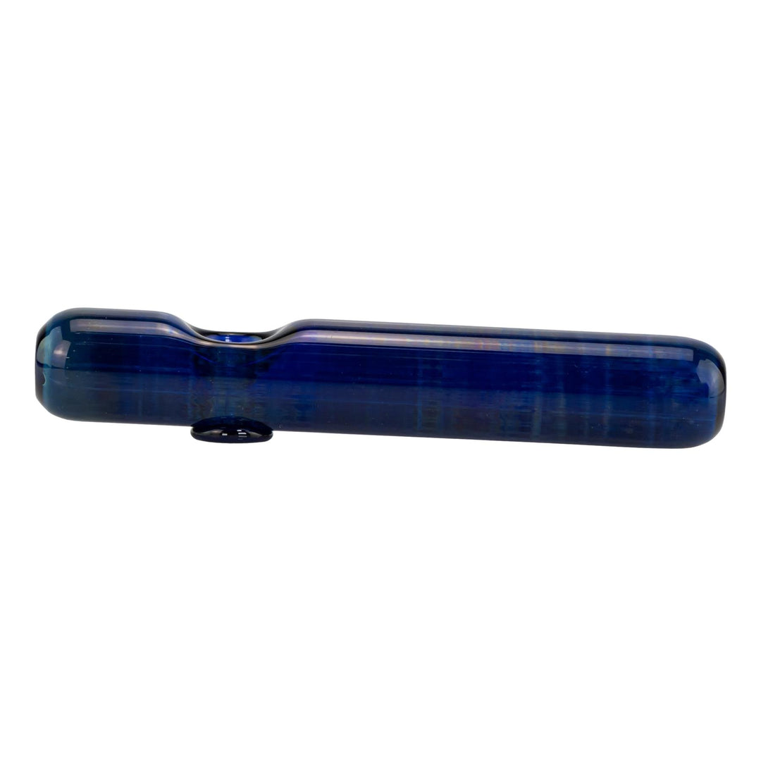 JF Silver Fumed Steamroller Blue displayed on a white background side angle - Up N Smoke