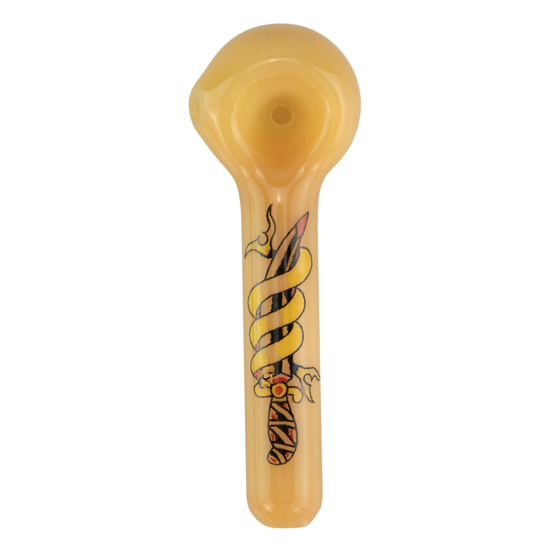 JF Tattooed Hand Pipe displayed on a white background - Up N Smoke