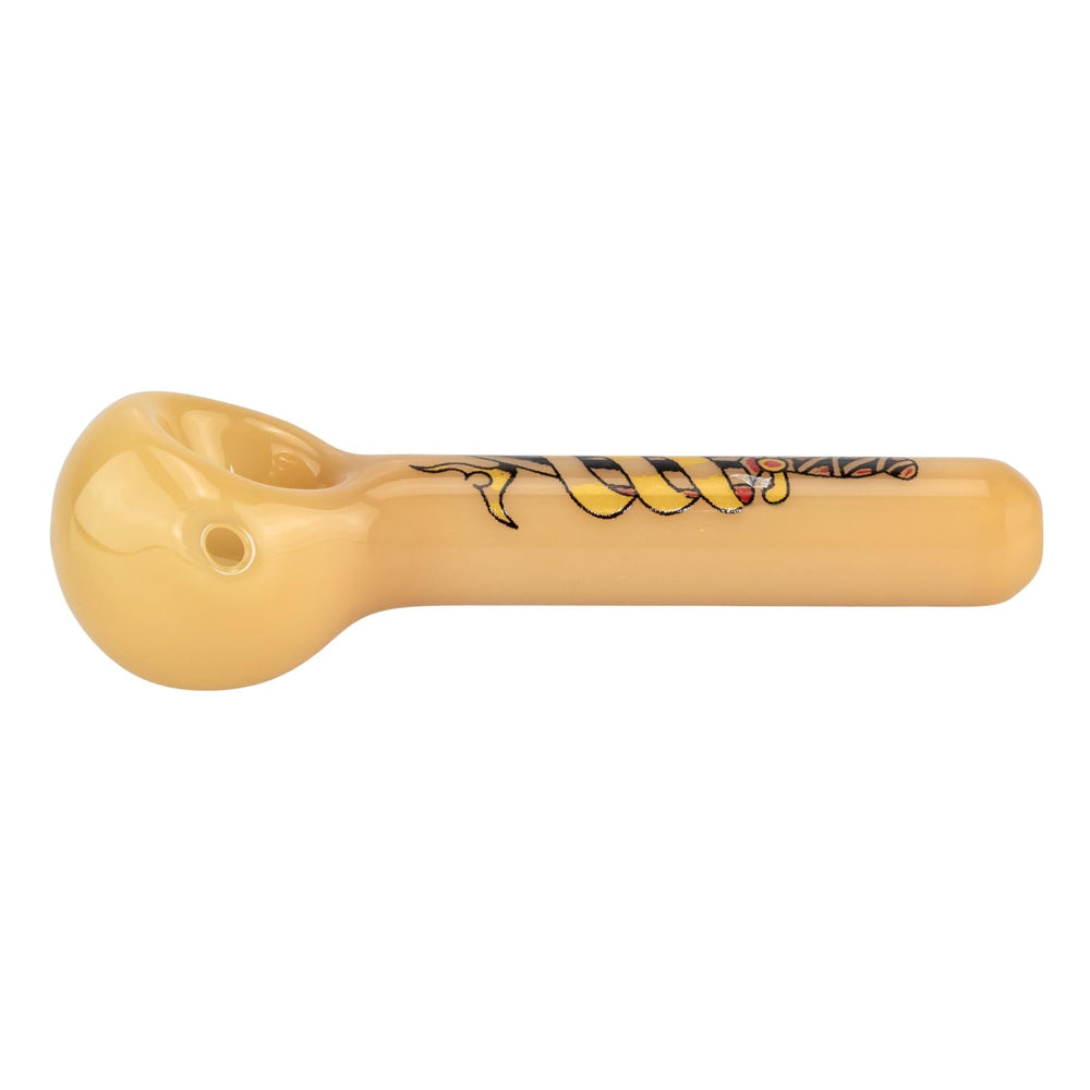 JF Tattooed Hand Pipe displayed on a white background left angle - Up N Smoke