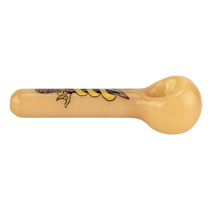 JF Tattooed Hand Pipe displayed on a white background right angle - Up N Smoke