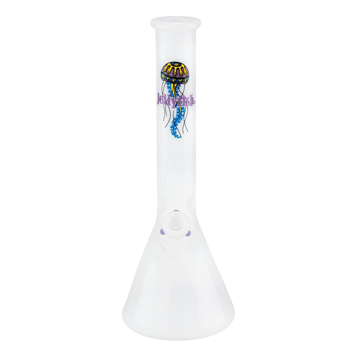 JF White Beaker displayed on a white background front facing - Up N Smoke