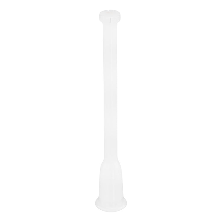 JF White Beaker displayed on a white background downstem close up - Up N Smoke