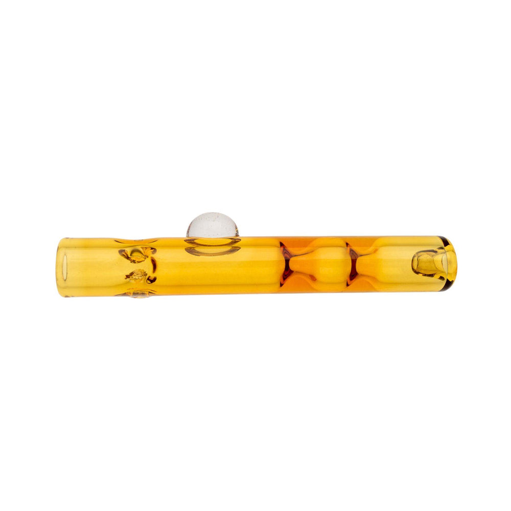 "Studio shot of a 3.25'' amber chillum made by JJ's Glass," - Up N Smoke.