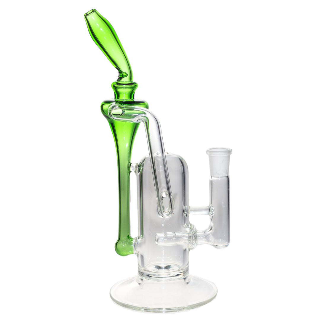 Side right profile view of a Jack Glass green recycler. - Up N Smoke.