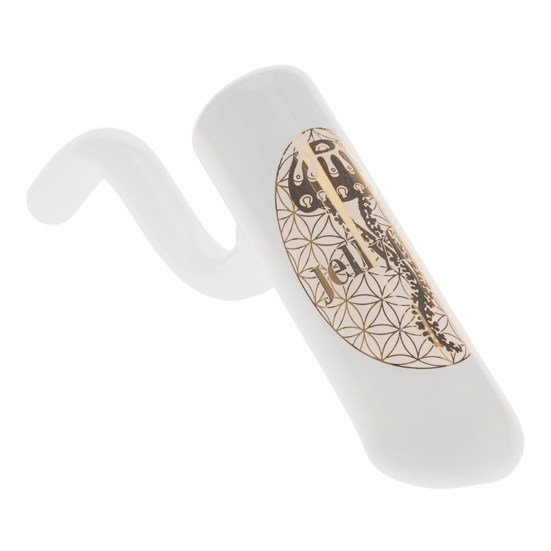 Jellyfish Bent Neck Hammer Bubbler displayed on a white background - Up N Smoke