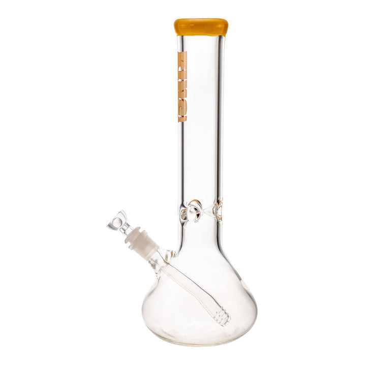 "Left-side view of a yellow King Volcano 50mmx15in Beaker," - Up N Smoke.