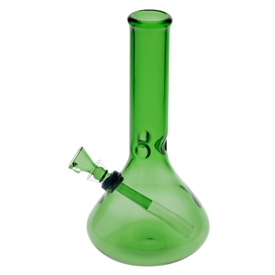 KV 32mmx8” Slide Beaker green color left angle on a white background - Up N Smoke