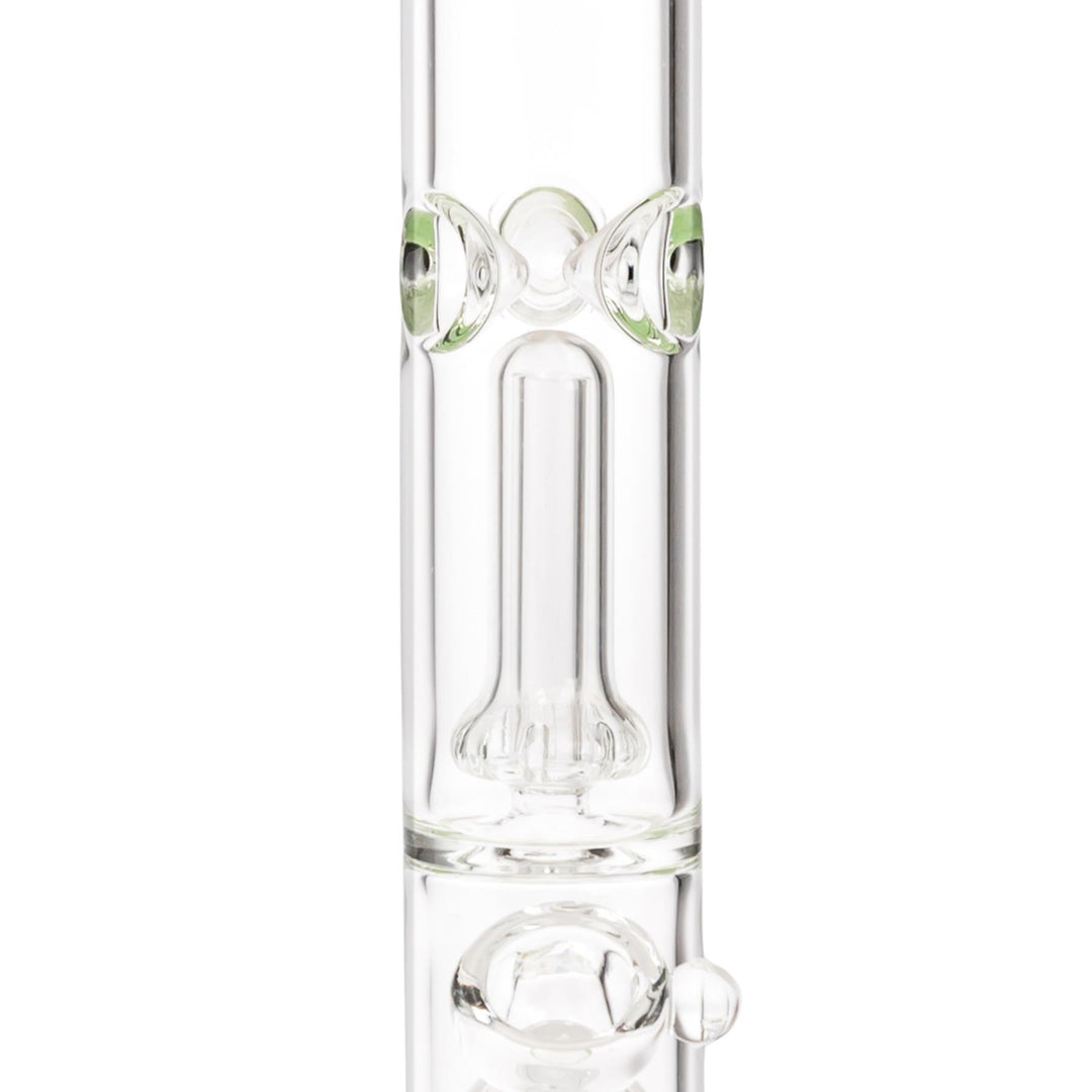 KV 38mmX12” Slyme Showerhead Flare Slide Water Pipe displayed on a white background close up angle - Up N Smoke