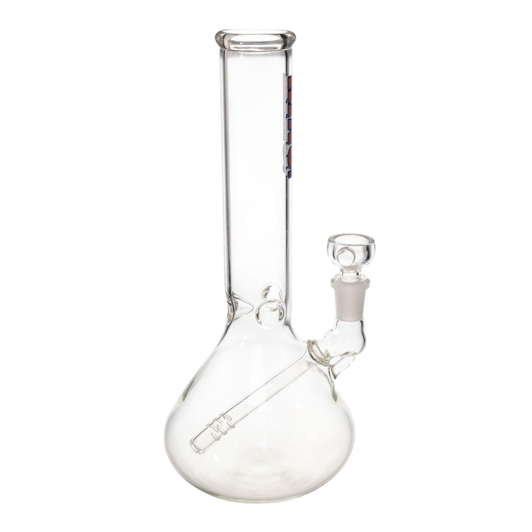 "Right-side of a King Volcano 38mmx10'' Beaker on a white background," - Up N Smoke.