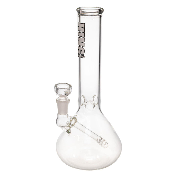 "A King Volcano 38mmx10'' Fixed Inline water pipe with a white logo near the mouthpiece," - Up N Smoke.