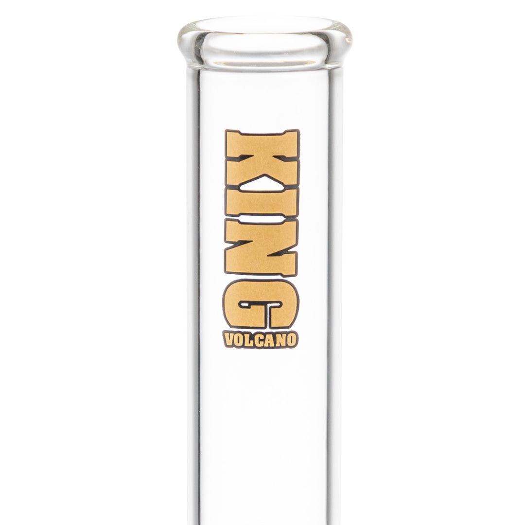 King Volcano 38mm x 10in Flare Fixed Water Pipe Gold detailed - Up N Smoke