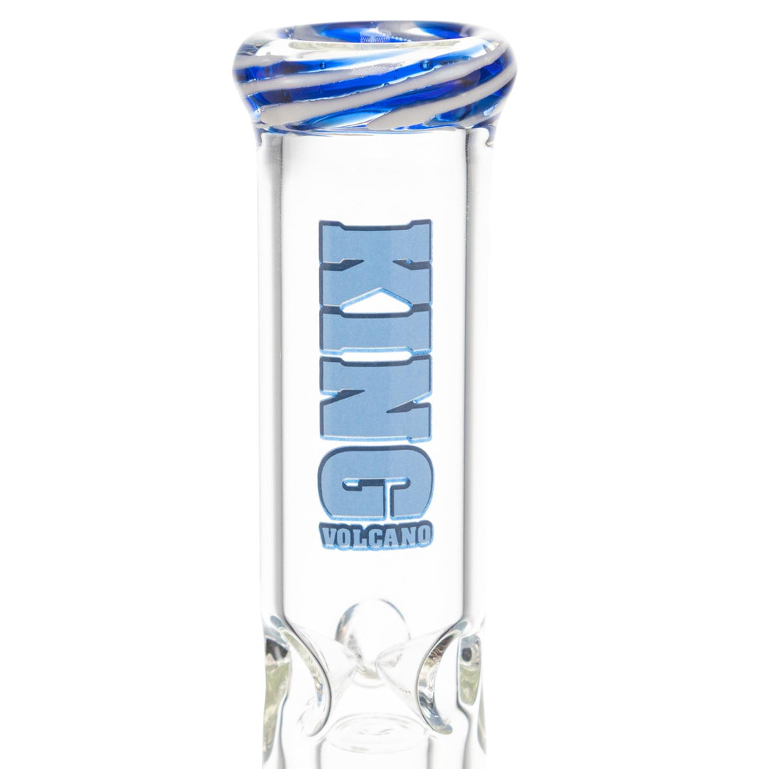King Volcano 38mm x 12in Wrap Beaker blue close up angle - Up N Smoke