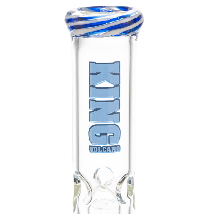 King Volcano 38mm x 12in Wrap Beaker blue close up angle - Up N Smoke