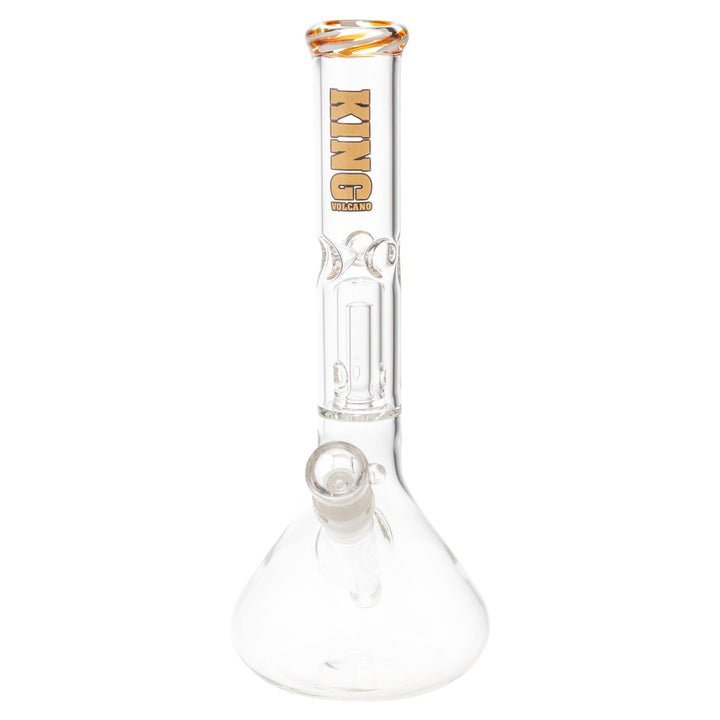 King Volcano 38mm x 12in Wrap Beaker Gold slight side angle - Up N Smoke
