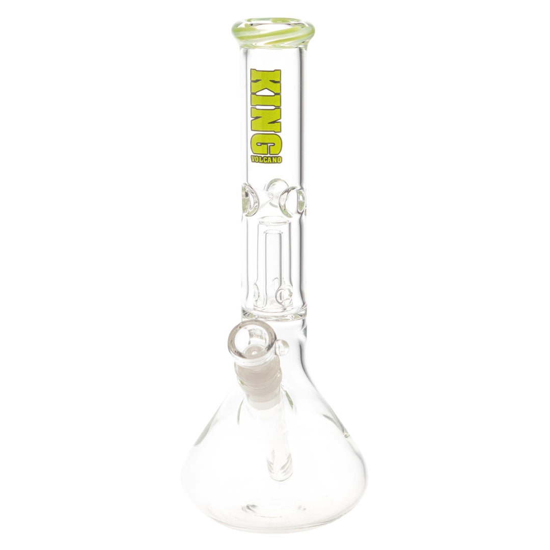 King Volcano 38mm x 12in Wrap Beaker Green slight side angle - Up N Smoke