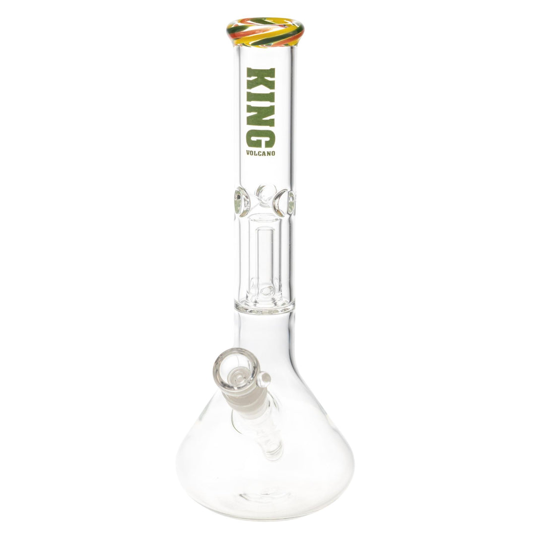 King Volcano 38mm x 12in Wrap Beaker Green slight side angle - Up N Smoke