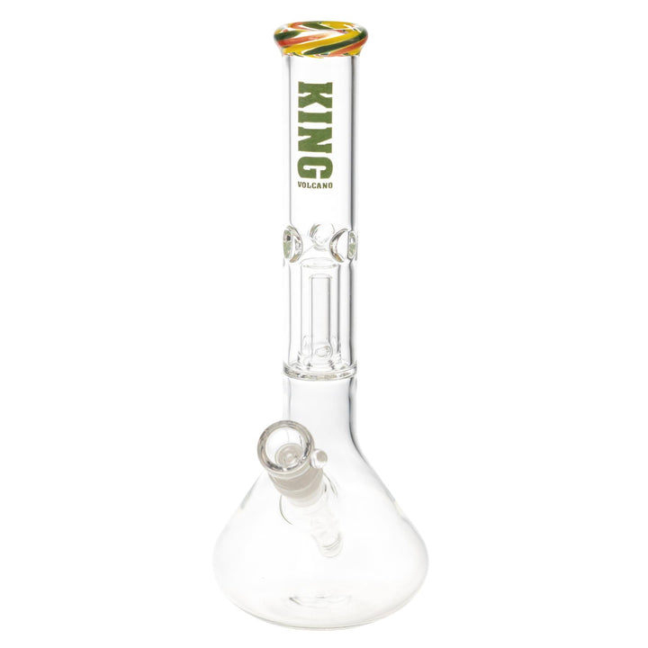 King Volcano 38mm x 12in Wrap Beaker Green slight side angle - Up N Smoke