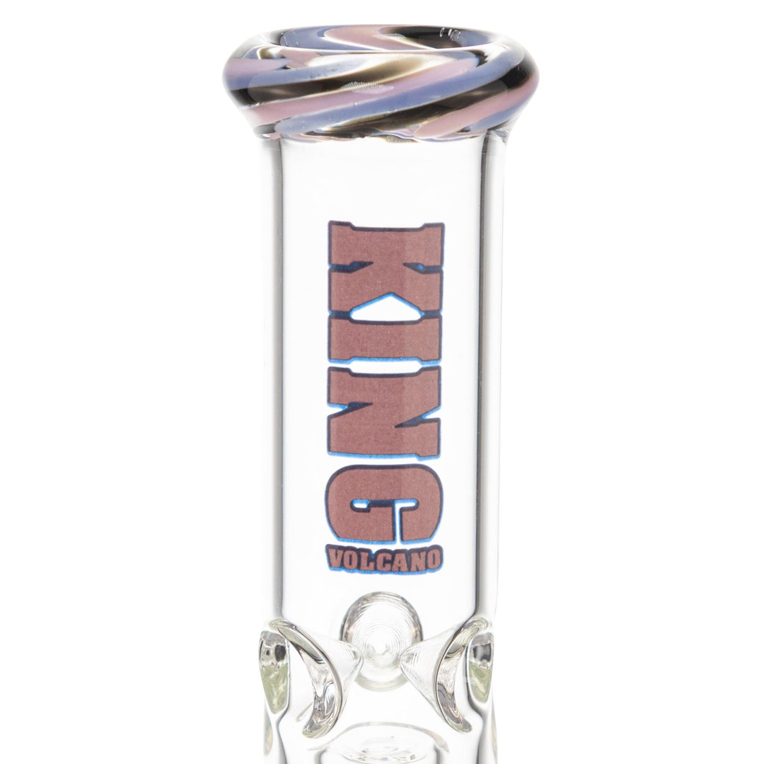 King Volcano 38mm x 12in Wrap Beaker Purple close up angle - Up N Smoke