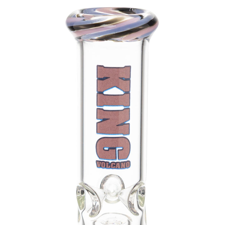 King Volcano 38mm x 12in Wrap Beaker Purple close up angle - Up N Smoke