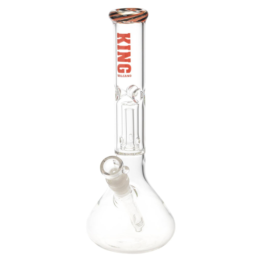 King Volcano 38mm x 12in Wrap Beaker Red slight side angle - Up N Smoke