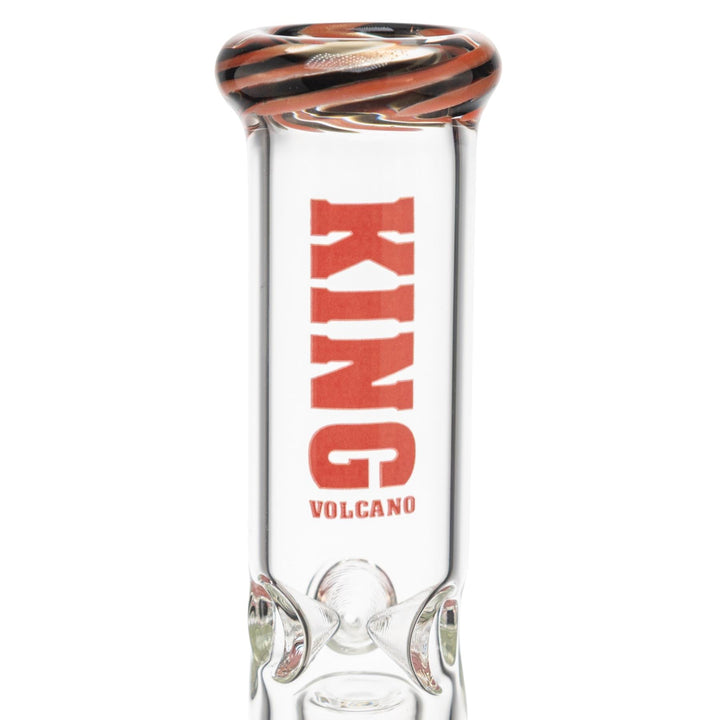 King Volcano 38mm x 12in Wrap Beaker Red close up angle - Up N Smoke