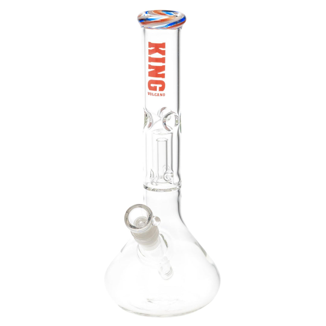 King Volcano 38mm x 12in Wrap Beaker Red slight side angle - Up N Smoke