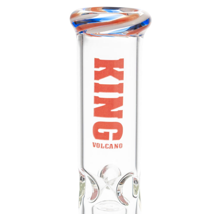 King Volcano 38mm x 12in Wrap Beaker Red close up angle - Up N Smoke