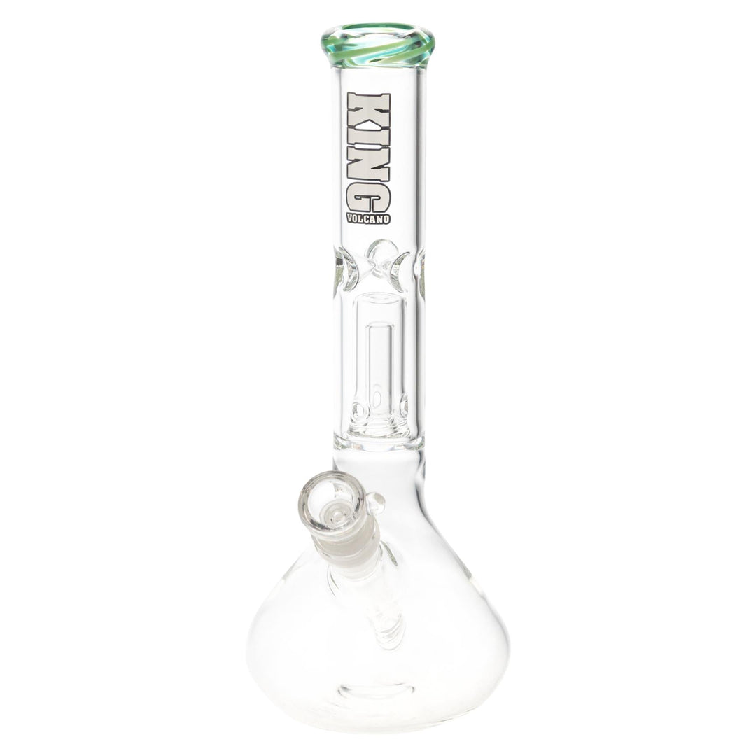 King Volcano 38mm x 12in Wrap Beaker White slight side angle - Up N Smoke