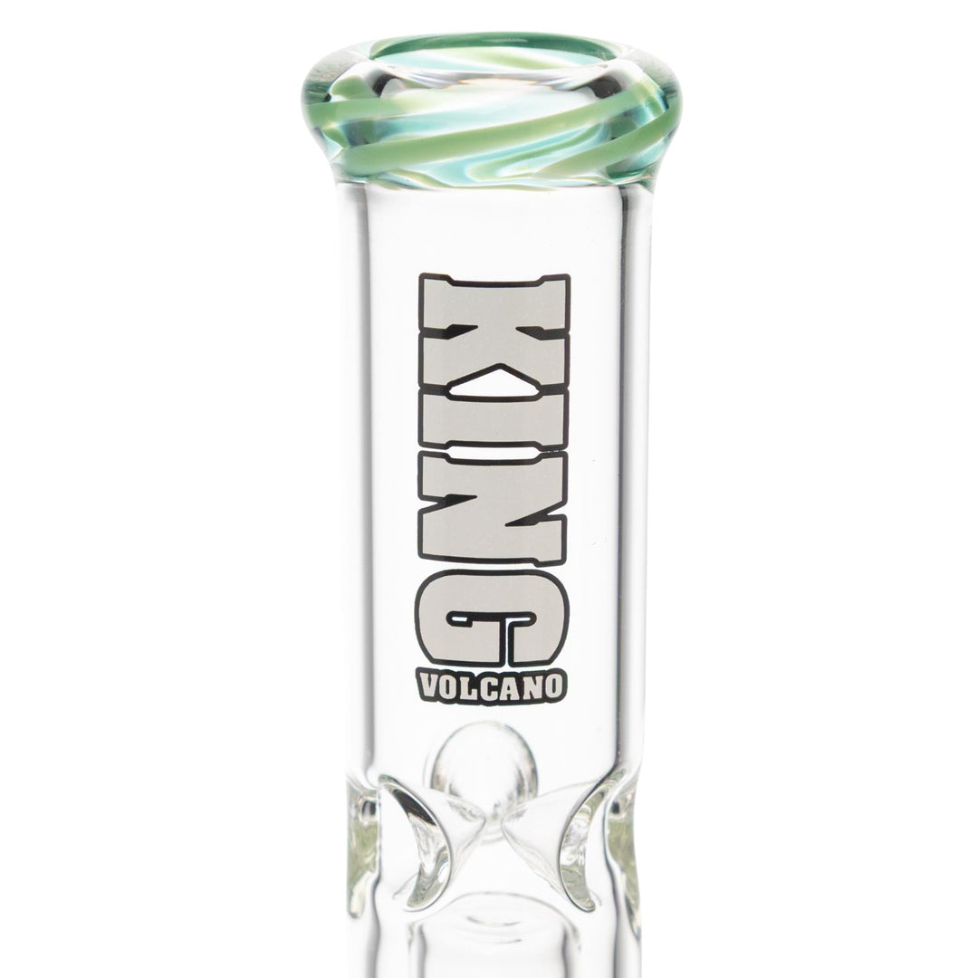 King Volcano 38mm x 12in Wrap Beaker Redclose up angle - Up N Smoke