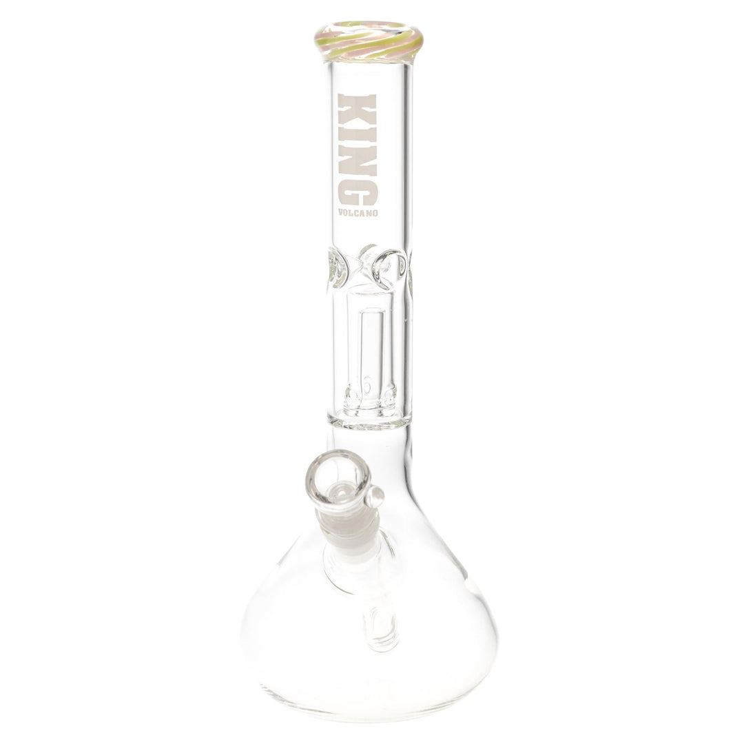 King Volcano 38mm x 12in Wrap Beaker White slight side angle - Up N Smoke