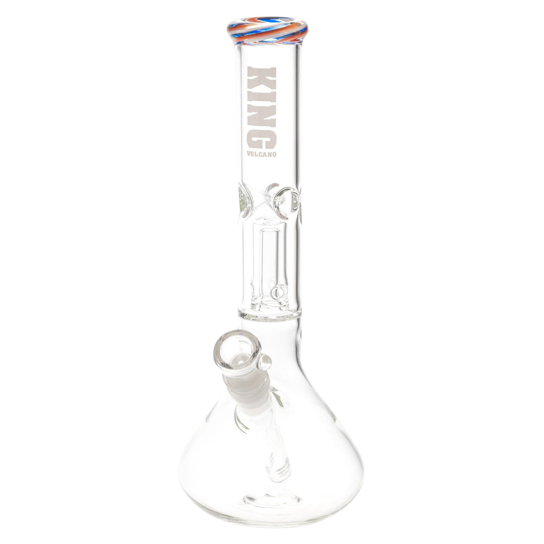King Volcano 38mm x 12in Wrap Beaker White slight side angle - Up N Smoke