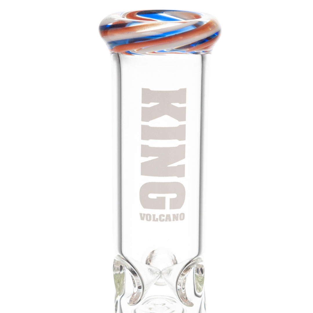 King Volcano 38mm x 12in Wrap Beaker White close up angle - Up N Smoke