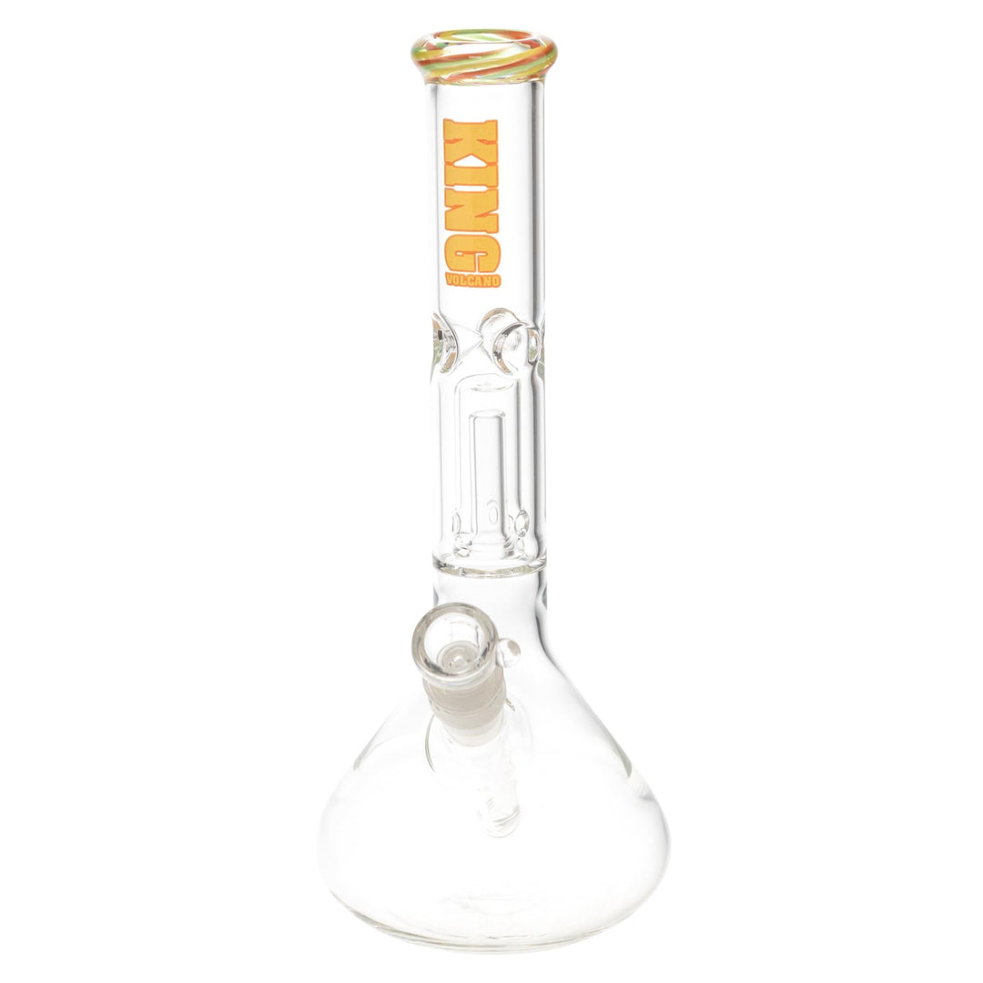 King Volcano 38mm x 12in Wrap Beaker Yellow slight side angle - Up N Smoke