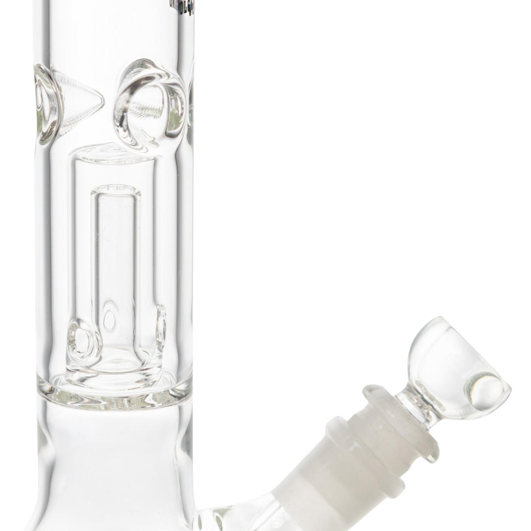 King Volcano 38mm x 12in Wrap Beaker black detailed angle - Up N Smoke
