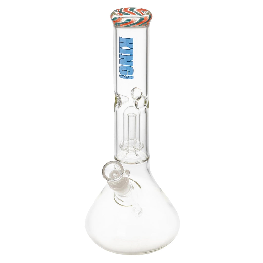 King Volcano 44mmx12” Wrap Beaker blue, slight left angle - Up N Smoke 