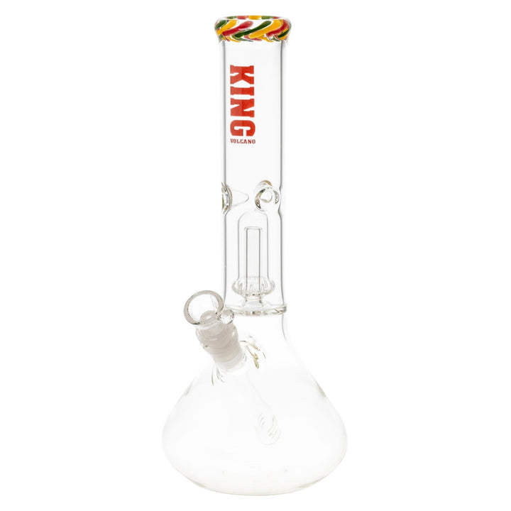 King Volcano 44mmx12” Wrap Beaker red, slight left angle - Up N Smoke 