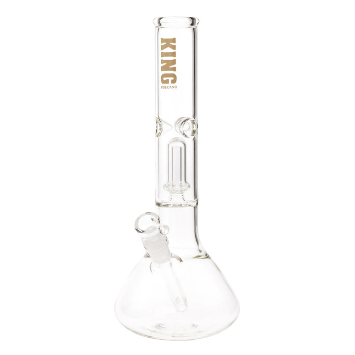 KV44mmX12” Gold Showerhead Beaker Water Pipe displayed on a white background - Up N Smoke